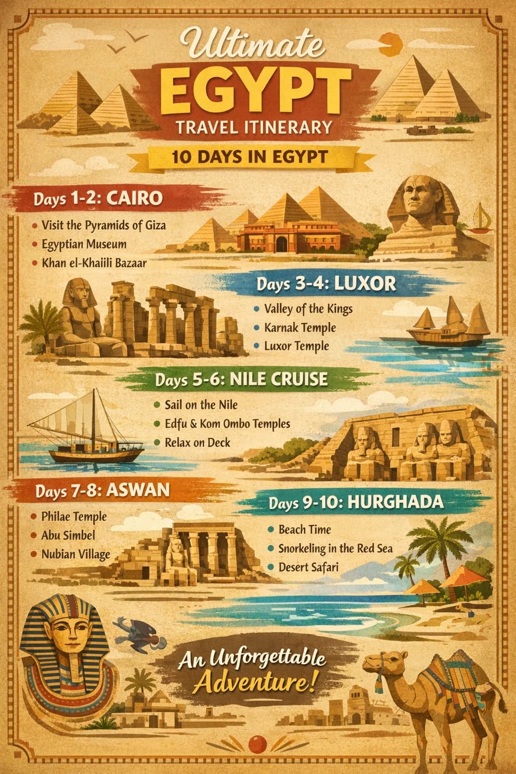 Egypt travel plan infographic